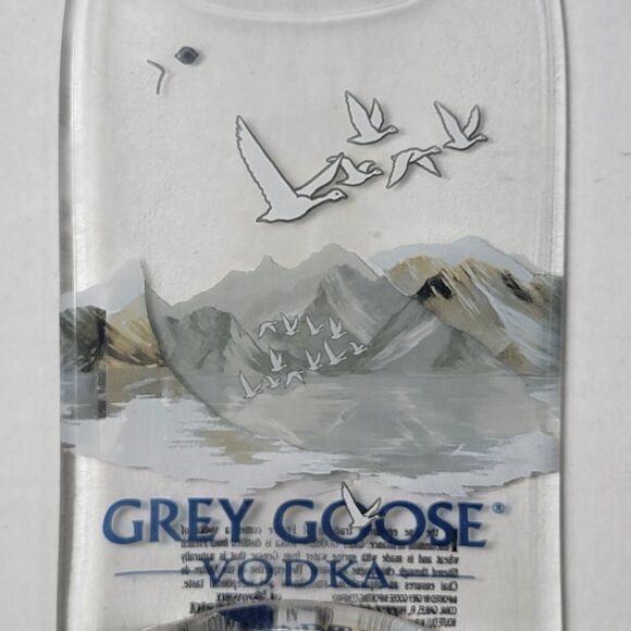 Grey Goose Vodka Flattened Glass Bottle w/ Wall Hanger - Picture 2 of 7